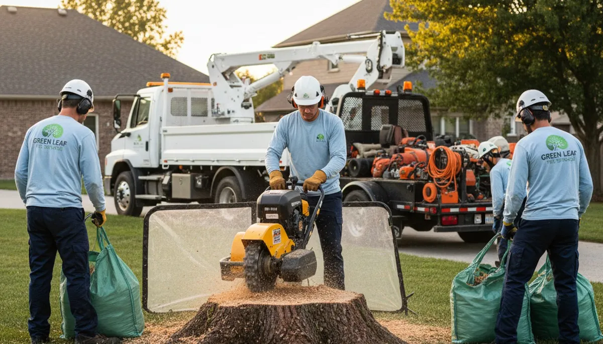 Professional stump removal service in Burlington, NC clearing yard safely by Chop Chop Tree